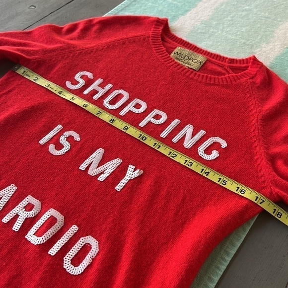 Wildfox White Label Shopping Is My Cardio Sequin Angora Blend Sweater‎ - Picture 10 of 11